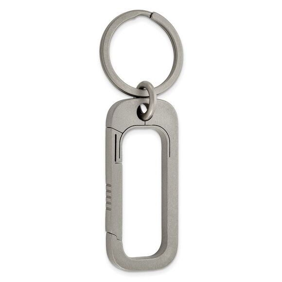 Titanium Brushed Rectangular Carabiner Key Chain - Picture 1 of 3